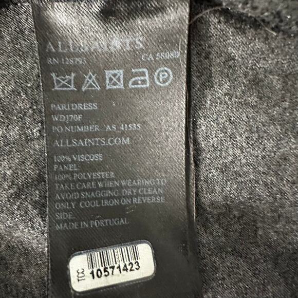 All Saints Pari Draped Grey Soft Jersey Mini Dress (L) - Picture 11 of 11